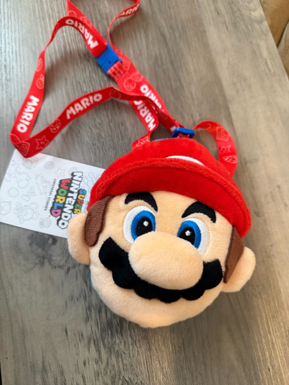 Super Nintendo World Mario Kids Plush Lanyard Pouch ID NWT Universal Studios